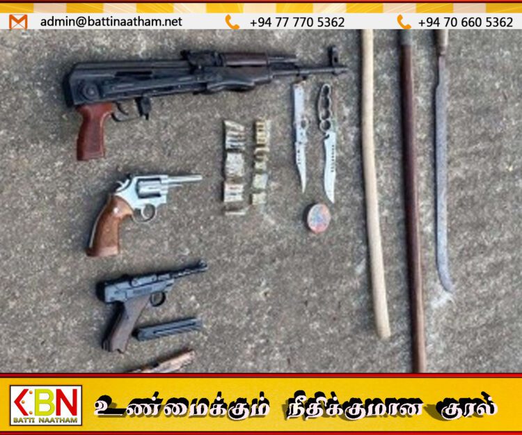 மினுவாங்கொடையில் துப்பாக்கி மற்றும் பல்வேறு ஆயுதங்களுடன் விமான நிலைய பாதுகாப்பு அதிகாரி கைது