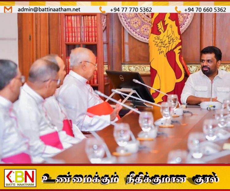 கர்தினால் ரஞ்சித் தலைமையில் கத்தோலிக்க ஆயர்கள் பேரவையினர் ஜனாதிபதியை சந்திப்பு