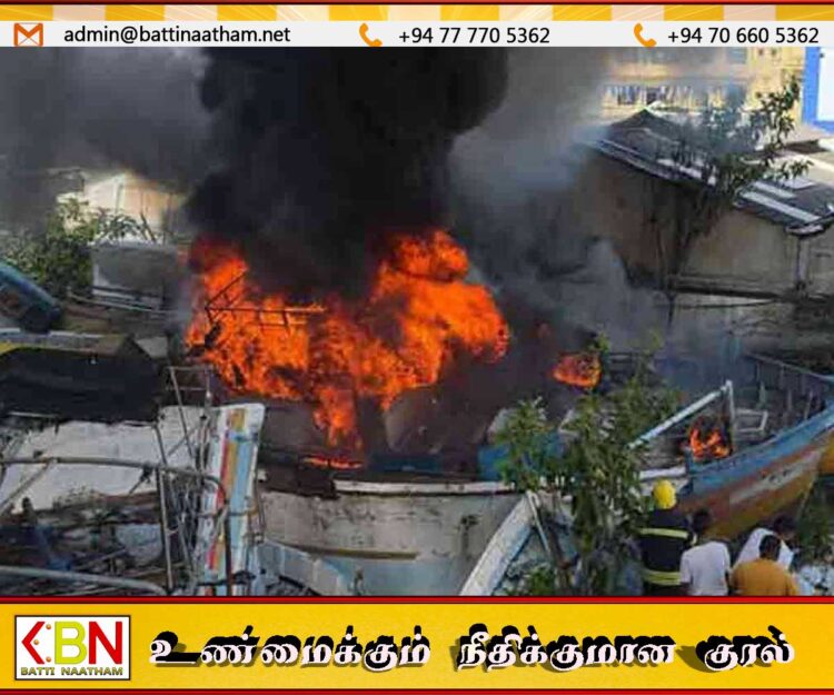 காலி துறைமுகத்தில் மீன்பிடி படகுகள் தீக்கிரை