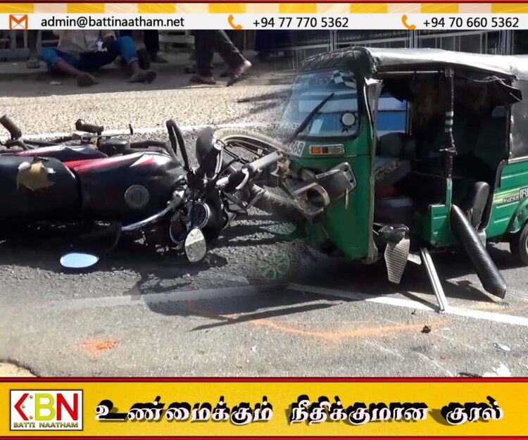 மட்டு தன்னாமுனை பகுதியில் விபத்து; இருவர் படுகாயம்