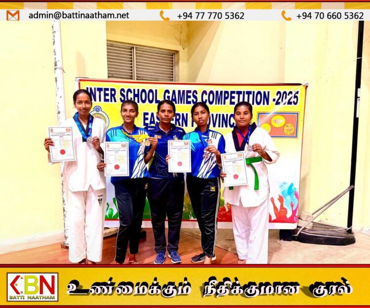 மட்டக்களப்பு விபுலானந்த மாணவிகள் கிழக்கு மாகாண தைக்கொண்டான் போட்டியில் 4 பதக்கங்கள் வென்று சாதனை