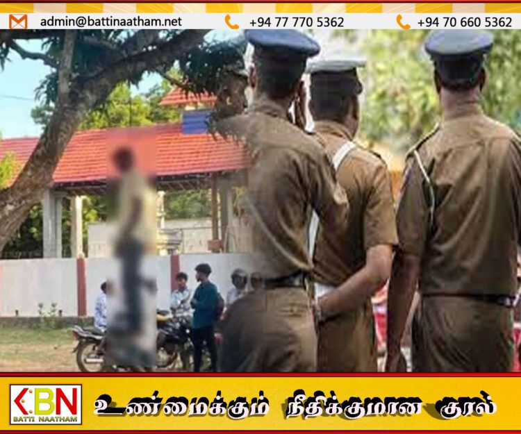 புதுக்குடியிருப்பு மாணிக்கப்பிள்ளையார் ஆலய வளாக மரத்தில் தூக்கிட்ட நிலையில் சடலம் மீட்பு