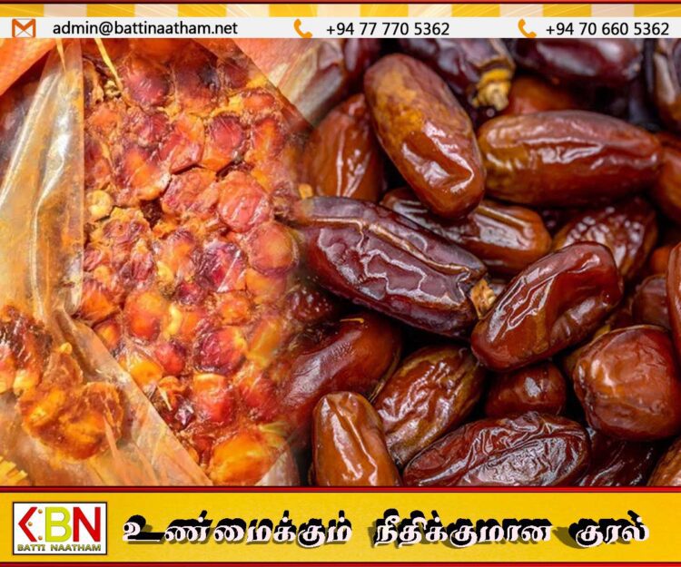 வட்டளையில் 3,620 கிலோ காலாவதியான பேரீச்சம்பழங்கள் மீட்பு