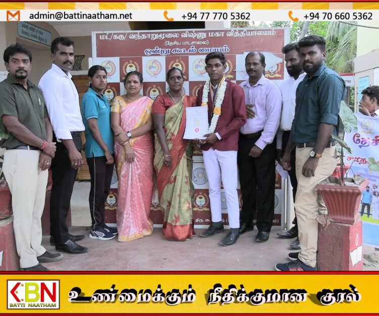 தேசிய மட்ட விளையாட்டில் சாதனை படைத்த வந்தாறுமூலை விஷ்ணு மஹா வித்தியாலய வீரர்களை கௌரவிக்கும் நிகழ்வு