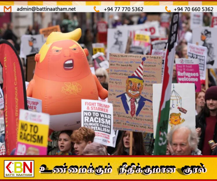 ட்ரம்ப் வருகைக்கு எதிராக பிரிட்டனில் மக்கள்கடல் போராட்டம்