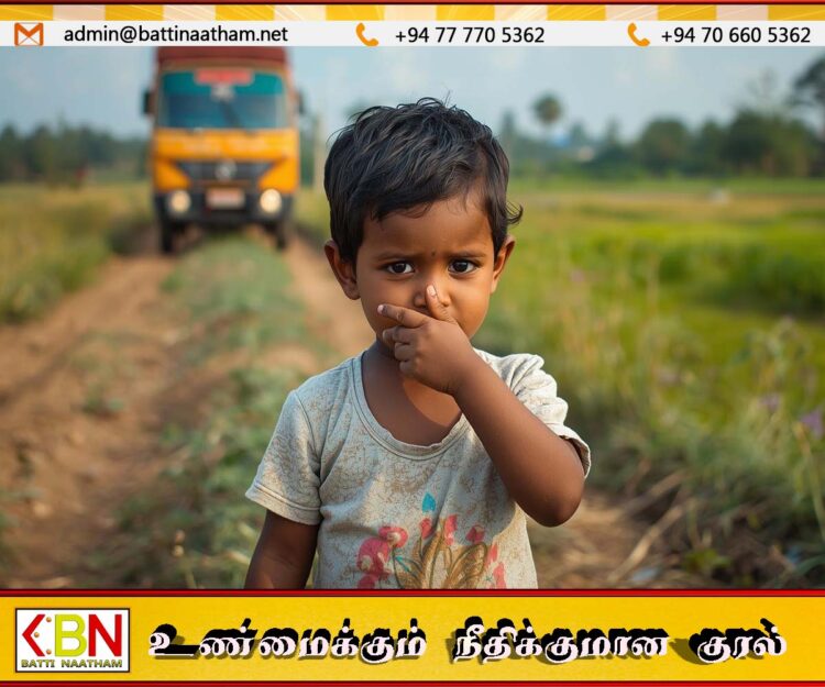 கல்முனை பகுதியில் டிப்பர் வாகனம் மோதியதில் 4 வயது குழந்தை உயிரிழப்பு