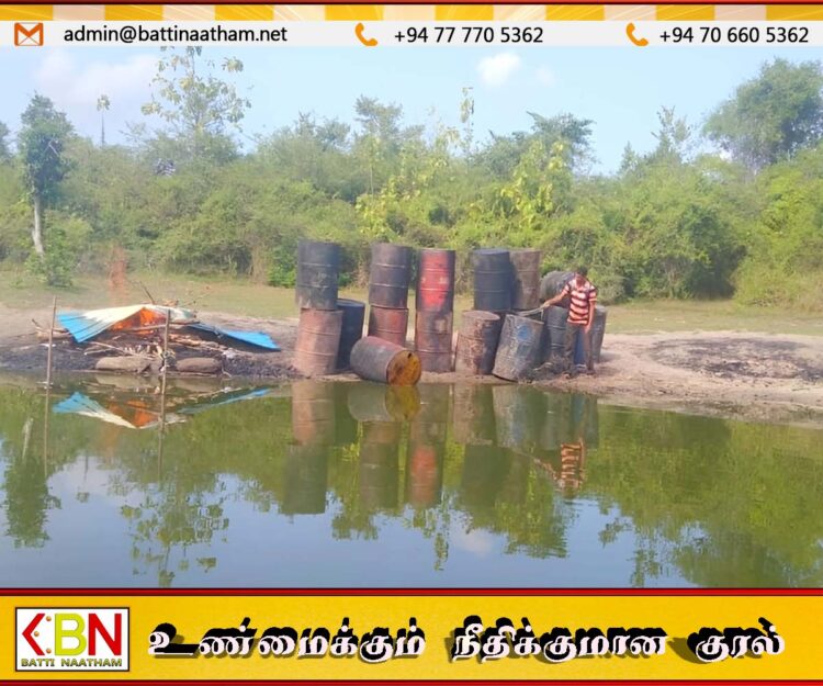 தாந்தாமலை பகுதியில் பெரிய அளவில் கசிப்பு பரல்கள் பறிமுதல்