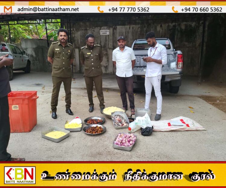சுகாதாரத்துக்கு ஆபத்தான உணவுகள்; மட்டு புகையிரத வீதி உணவகம் ஒன்றுக்கு சீல்