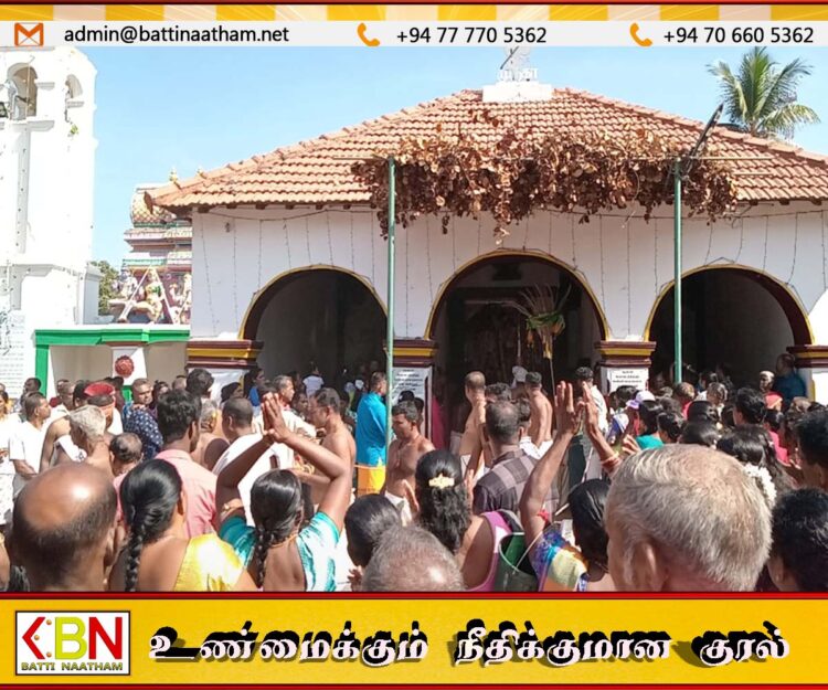 கிழக்கிலங்கையின் சின்னக்கதிர்காமம் மண்டூர் ஆலயத்தின் வருடாந்த மஹோற்சவம் நிறைவுற்றது