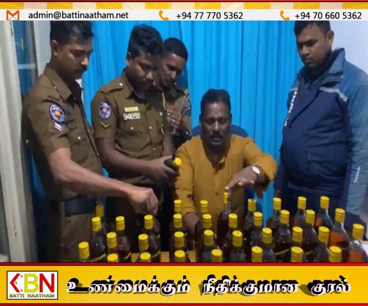 ஹட்டனில் விற்பனைக்கு வைத்திருந்த மதுபான போத்தல்கள் மீட்பு