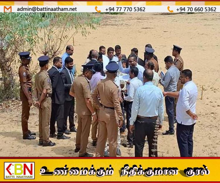 குருக்கள் மடம் மனிதப் புதைகுழி அமைந்துள்ள இடத்திற்கு நீதிபதி உள்ளிட்ட உயர் அதிகாரிகள் விஜயம்
