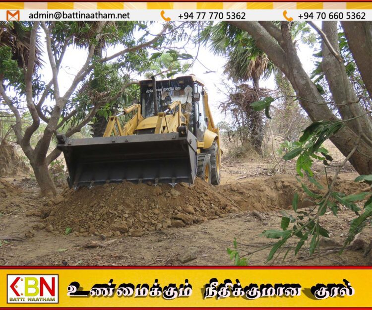 மட்டக்களப்பு காயங்குடாவில் விடுதலைப் புலிகளின் ஆயுதம் மற்றும் தங்கத்தை தேடி அகழ்வு பணி