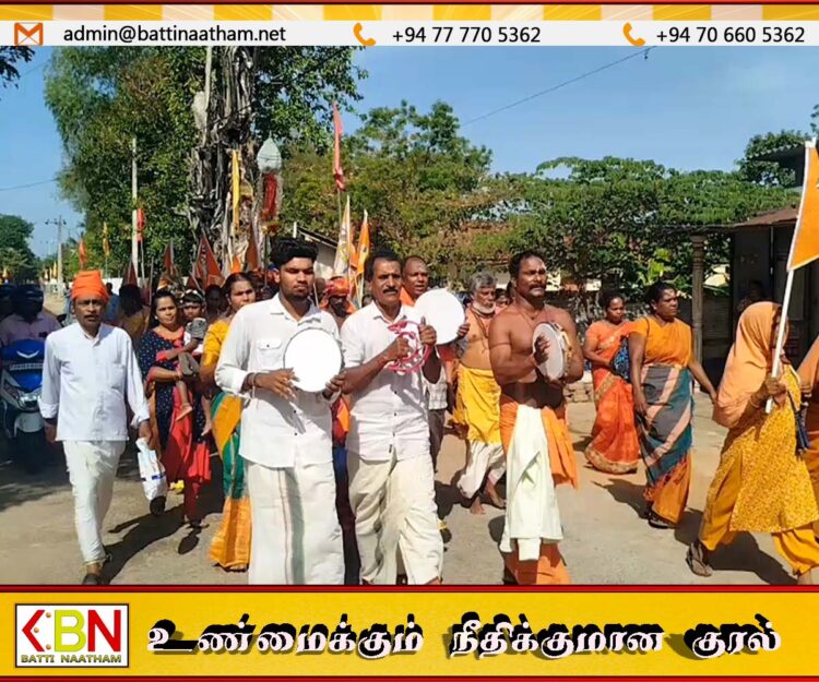 மட்டு இந்து இளைஞர் பேரவையின் ஏற்பாட்டில் வெருகல் ஆலயத்திற்கான ஆன்மீக பாதயாத்திரை ஆரம்பம்