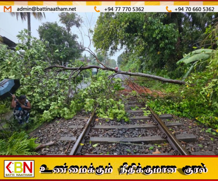 சிறற்றகாலநிலை; கடலோரப் பாதையில் ரயில் சேவைகள் பாதிப்பு