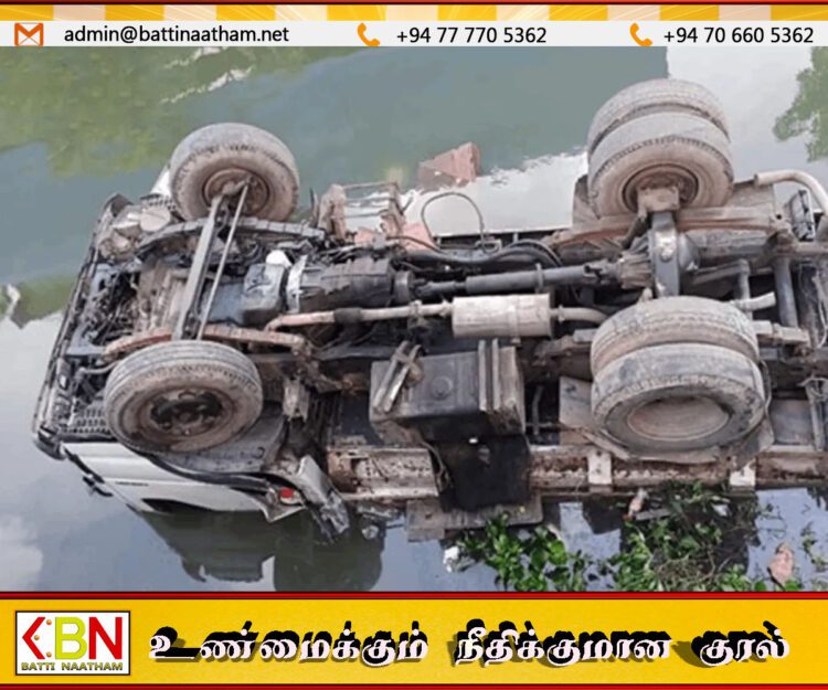 கால்வாயொன்றில் லொறி கவிழ்ந்து விழுந்ததில் சாரதி உயிரிழப்பு