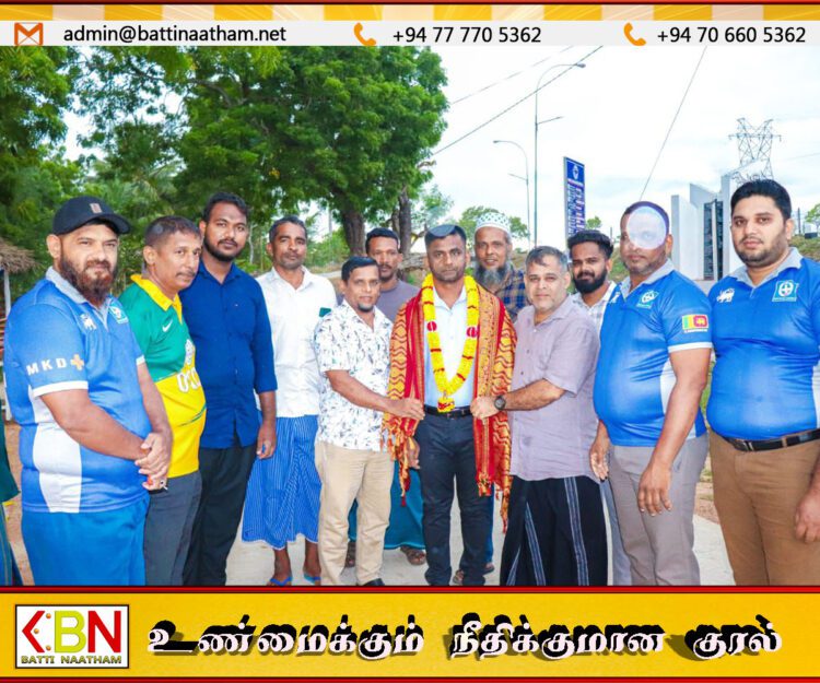 ஓய்வுபெற்ற இராணுவ அதிகாரிக்கு மட்டு கல்குடா அனர்த்த அவசர சேவை அமைப்பினரால் கௌரவிப்பு