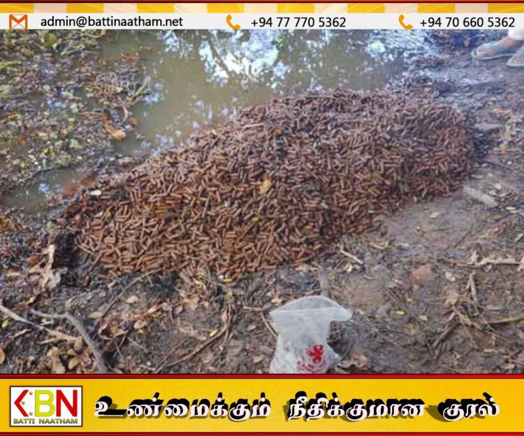 பாடசாலையொன்றிற்கு அருகில் பாரிய அளவில் வெற்றுத் தோட்டாக்கள் மீட்பு