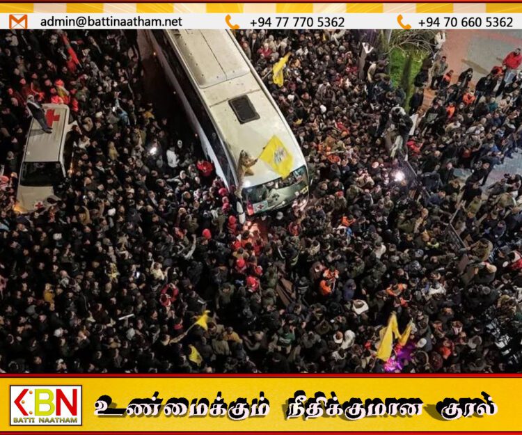 இஸ்ரேலால் தடுத்து வைக்கப்பட்டிருந்த பலஸ்தீன கைதிகள் விடுவிப்பு