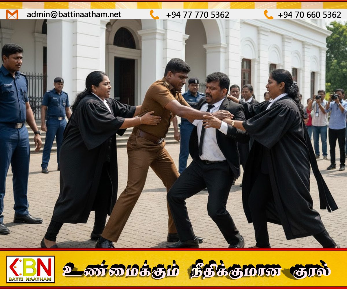 நீதிமன்ற வளாகத்திற்குள் பொலிசால் தாக்கப்பட்ட சட்டத்தரணி; சட்டத்தரணிகள் சங்கம் அறிக்கை