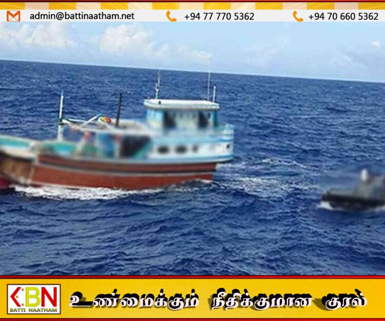 தெற்கு கடலில் போதைப்பொருள் கடத்திய சந்தேகப் படகு கடற்படையால் சுற்றிவளைப்பு