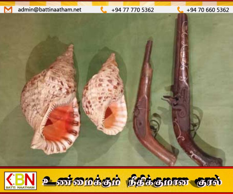 2 துப்பாக்கிகள் மற்றும் 2 வலம்புரிச் சங்குகளுடன் சந்தேக நபர் ஒருவர் விசேட அதிரடிப்படையினரால் கைது