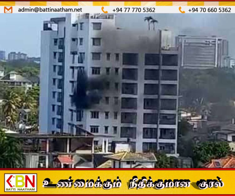 நாரஹேன்பிட அடுக்குமாடிக் குடியிருப்பில் தீ விபத்து