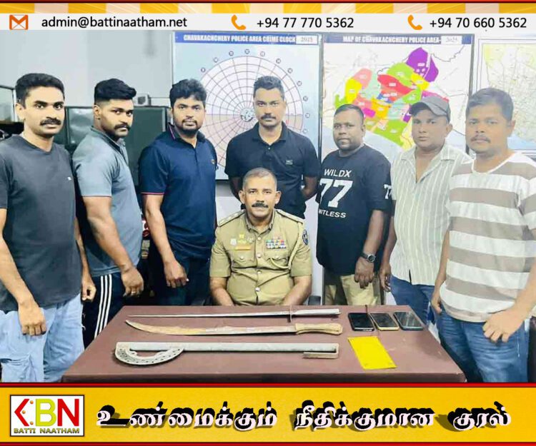 யாழில் ஹெரோயின் மற்றும் மூன்று வாள்களுடன் 24 வயது இளைஞன் கைது