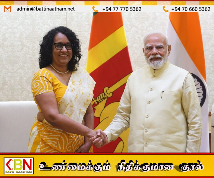 இந்தியப் பிரதமர் மோடியை சந்தித்த இலங்கைப் பிரதமர் ஹரிணி