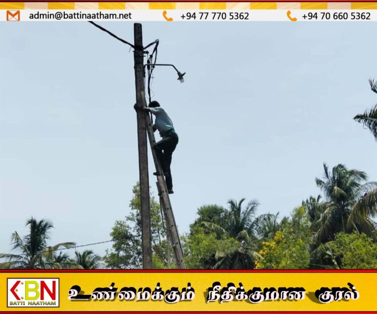 திருக்கோவில் பிரதேச வீதிகளில் மின்விளக்கு பொருத்தும் நடவடிக்கை முன்னெடுப்பு