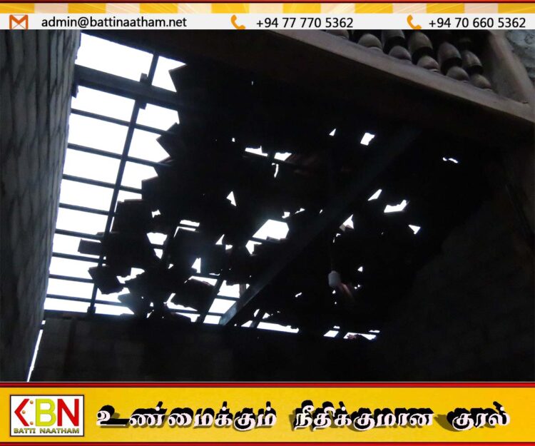 மட்டக்களப்பில் வீசிய மினி சூறாவளியால் 68 வீடுகள் சேதம்; ஏ.சி.எம். சியாட்