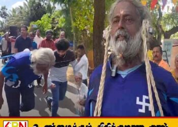 1500 கிலோகிராம் வாகனத்தை காதில் கட்டி இழுத்து முதியோரை மகிழ்வித்த 62 வயது நபர்