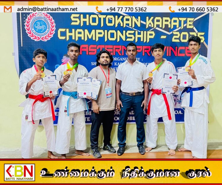 சோட்டாக்கன் கராத்தே சாம்பியன்ஷிப் போட்டியில் கல்முனை கார்மேல் பாதிமா கல்லூரி மாணவர்களுக்கு பதக்கம்