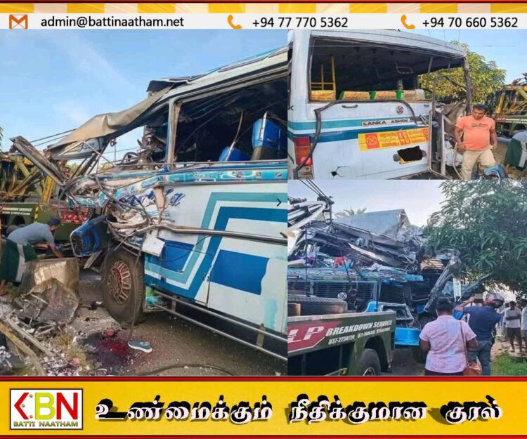 கதுருவெல-கொழும்பு வீதியில் இரு பேருந்துகள் விபத்து;4 பேர் உயிரிழப்பு 28 பேர்வைத்தியசாலையில்