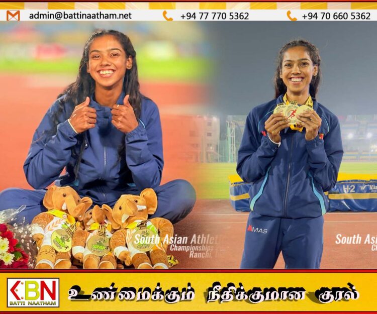 தெற்காசிய விளையாட்டு போட்டியில் தங்கப்பதக்கம் வென்ற இலங்கை வீராங்கனை பாத்திமா சபியா யாமிக்