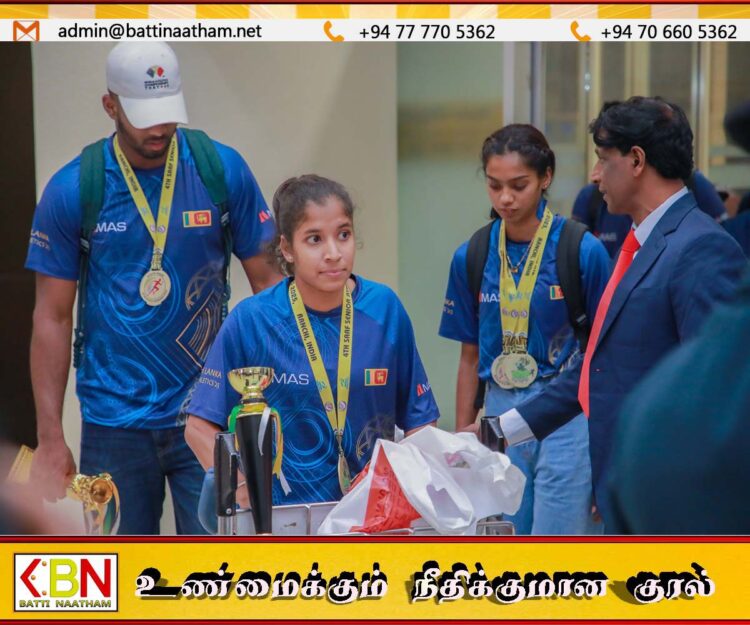 தெற்காசிய விளையாட்டுப் போட்டிகளில் இரண்டாமிடம் பெற்ற வீர வீராங்கனைகள் நாடுதிரும்பினர்