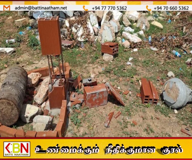 யாழ் அணையாவிளக்கு தூபி விஷமிகளால் அடித்து உடைப்பு