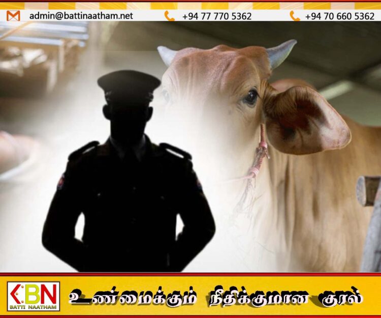 தமிழர் பகுதியில் மாடு திருடிய பொலிஸ் பணி இடைநீக்கம்