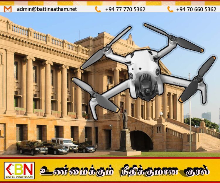 ஜனாதிபதி செயலகம் முன்பு ட்ரோன் விட்ட வெளிநாட்டவர்கள் கைது