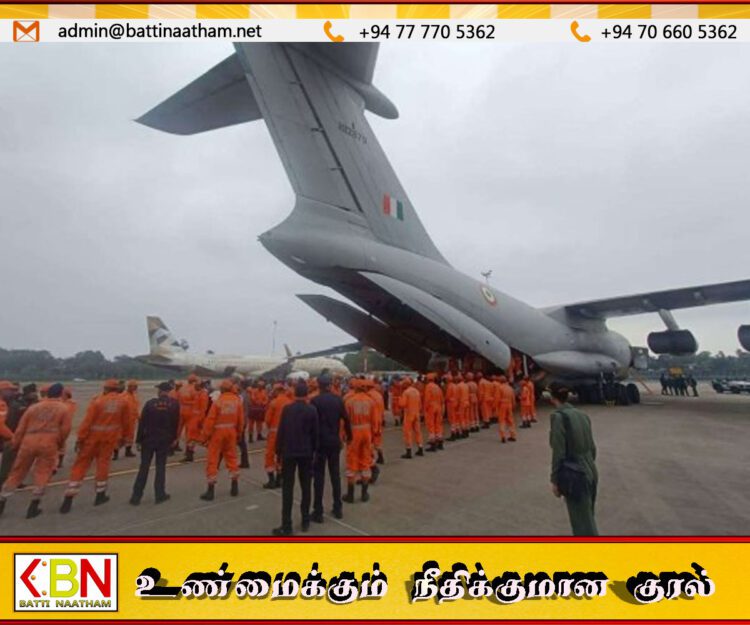 80 உறுப்பினர்களுடன் இந்திய மீட்பு அணி இலங்கைக்கு வருகை