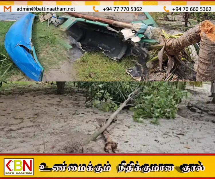 மட்டக்களப்பில் தோணிகளை சேதமாக்கிய யானைகள்