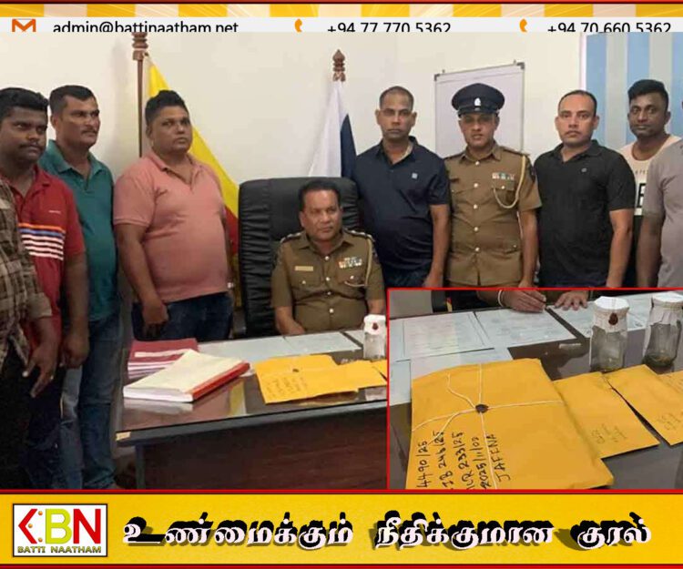 யாழ்ப்பாணத்தில் வழிப்பறி கொள்ளை தொடர்பில் தேடப்பட்ட நபர் உட்பட ஆறு பேர் ஐஸ் போதைப்பொருளுடன் கைது