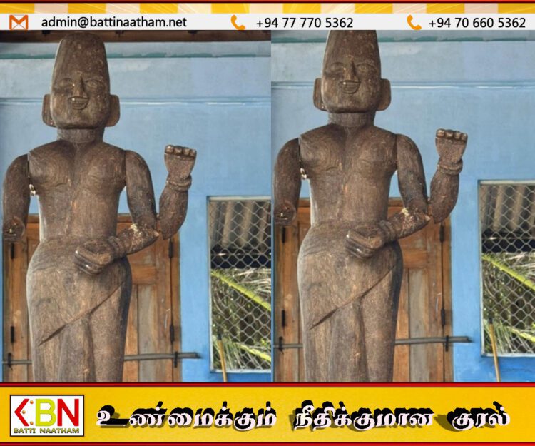 யாழ் கடற்கரையில் கரையொதுங்கிய சிலை