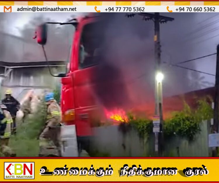 அட்டைப் பெட்டி உற்பத்தி தொழிற்சாலையின் களஞ்சியசாலையில் திடீர் தீப்பரவல்