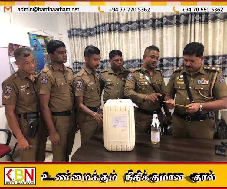 மட்டு கருவப்பங்கேணியில் ஐஸுடனும் திருப்பெருந்துறையில் கசிப்புடனும் இருவர் கைது
