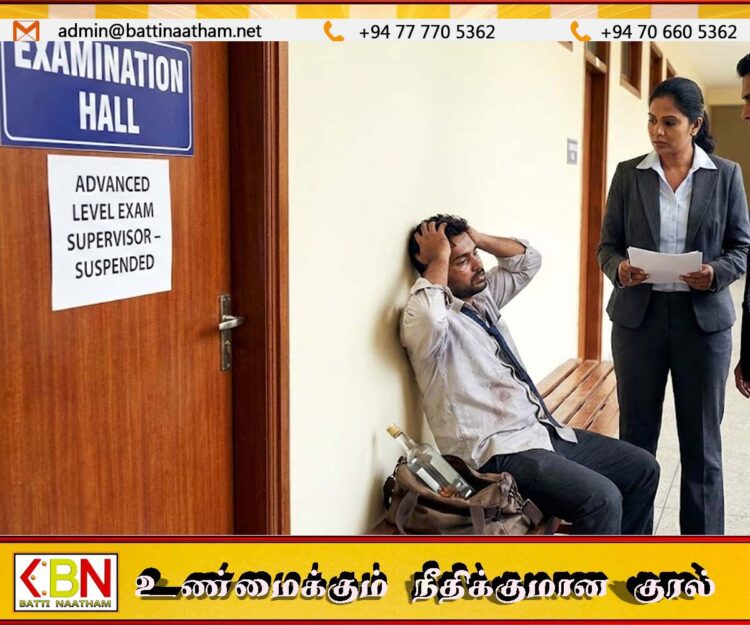 மதுபோதையிலிருந்த உயர்தர பரீட்சை மேற்பார்வையாளர் பணி இடை நீக்கம்