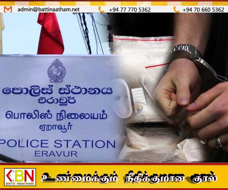 ஏறாவூரில் கைதுசெய்யும் போது ஹெரோயின் பக்கற்றுக்களை விழுங்கிய வியாபாரி; சிறைச்சாலையில் மலம் கழிக்க வைத்து மீட்பு