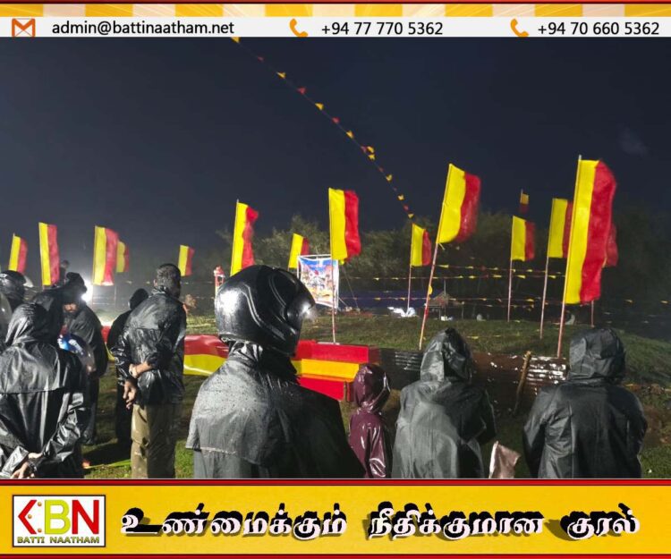 கொட்டும் மழைக்கு மத்தியிலும் கண்ணீரில் மூழ்கிய தமிழர் தாயகம்