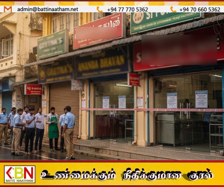 வவுனியாவில் உள்ள பிரபல சைவ உணவகங்களுக்கு சீல்