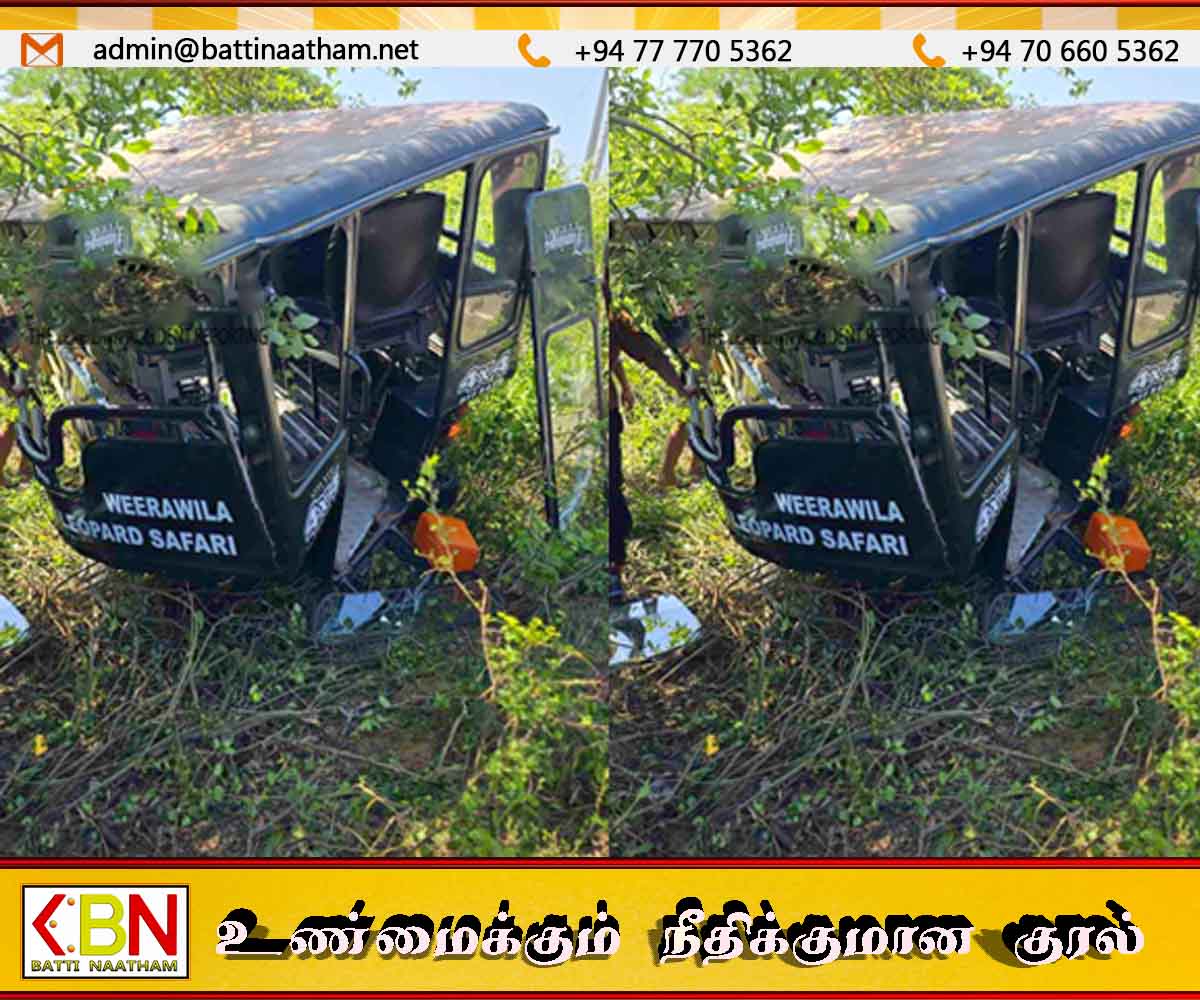 யால எட்டுல்ல பிரதேசத்தில் கெப் வாகனம் ஒன்று விபத்து; இரண்டு சுற்றுலாப் பயணிகள் காயம்
