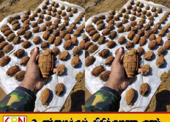 வெள்ளத்தின் வெளிவந்திருந்த வெடிப்பொருட்கள்; கிண்ணியாவில் 36 கைக்குண்டுகள் மீட்பு